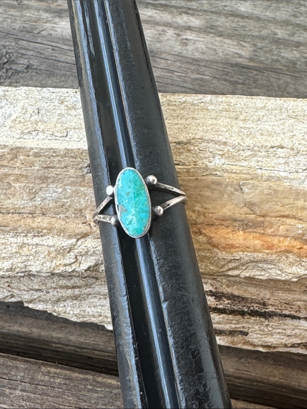 Native American Sterling Silver Ring with Turquoise